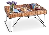 Rattan and Wood Bed Tray