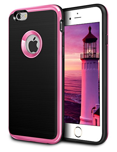 iPhone 6 Case, LoHi [Heavy Duty] Apple iPhone 6 Bumper case Armor Hybrid [Dual Protection] [Raised Lip] Shock Absorption Anti-scratch Back Cover for iPhone 6 Case(Pink)
