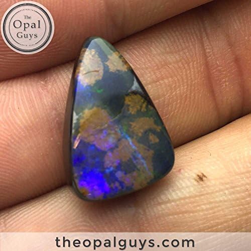 16.5CT Glowing Green/Purple Play Of Color Drilled Australian Boulder Opal, Natural Untreated Pendant