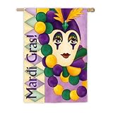 Mardi Gras Mask Garden Flag