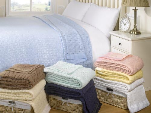 XXL LARGE Luxury Cellular Blanket Throw White Double Bedspread or 2 seater Throw