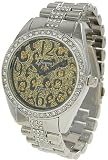 GENEVA PLATINUM 2143 Women's Rhinestone Cheetah Link Watch
