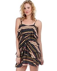 Sexy General Print Polyester/Rayon Spaghetti Strap Tank Tiered Mini Dress 