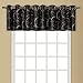 United Curtain Sinclair Embroidered Grommet Valance, 54 by 18-Inch, Black