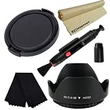 58mm Tulip Flower Lens Hood For CANON T1I XTI XSI XS T2I 50D 500D 450D 550D 400D + 58mm Snap-On Lens Cap + Cleaning Lens Pen With Brush + 1 Black Microfiber Cleaning Cloth + Free JB Yellow Microfiber Cloth