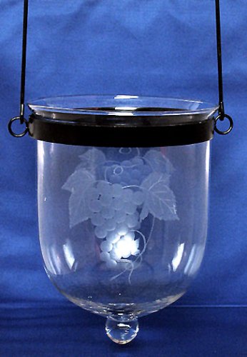 Individually Hand Etched Grapes Lantern 9.5