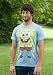 Spongebob Squarepants Distressed Light Blue Graphic T Shirt