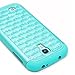 Galaxy S4 Case, MANDYCOWRY [Fashion Creative Design] Crystal Bling PC Shell Shock Absorbing Soft Rubber Inner Hybrid Armor Protection Cover for Samsung Galaxy S4 S IV I9500 All Carriers(Turquoise)