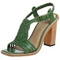 FRYE Women's Rose Woven T-Strap Sandal,Green,9.5 M US