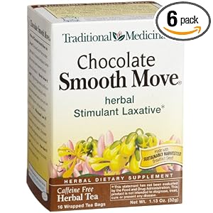 Traditional Medicinals Chocolate Smooth Move Herbal Tea, 16 Count Wrapped Tea Bags (Pack of 6) Traditional Medicinals Chocolate Smooth Move Herbal Tea, 16-Count Wrapped Tea Bags (Pack of 6)