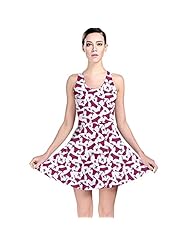 Polka Dot Print Polyester/Spandex Stretchy Skater Dress 