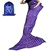 heartybay Crochet Mermaid Tail Blanket Super Soft Fabric for Adult Girls Kids Living Room, Mermaid Blanket Summer Soft Sleeping Bags (71