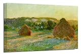CLAUDE MONET ART HAYSTACKS WHEATSTACKS PICTURE CANVAS PRINT FRMAED A1