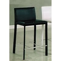 Set of 2 24'H Counter Height Stools Black Leather Like