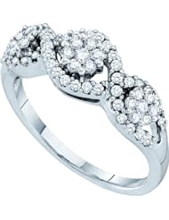 0.50CTW DIAMOND LADIES FLOWER RING