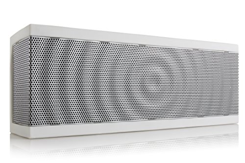 SoundBlock CUSTOM Bluetooth Wireless Stereo Speaker for Computers & Smartphones - Bluetooth 3.0 Technology with Built-in Speakerphone and 10 Hour Rechargeable Battery - WHITE/GRAY