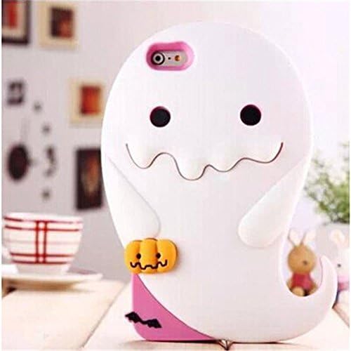 iPhone 6 Plus Case, Maxbomi - 3D Cute Cartoon Luminous PINK Ghost with Pumpkin and Bats Designed Protective Soft Silicone Rubber Protection Back Cover Cases for iPhone 6 Plus (5.5 inch)