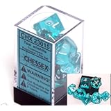 Polyhedral 7-Die Translucent Chessex Dice Set - Teal