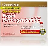 GoodSense Nasal Decongestant Phenylephrine HCl 10 mg Tablets, 36 Count
