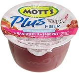 Mott's Plus Fiber Cranberry Raspberry Apple Sauce, 3.9-Ounce Cups (Pack of 72)