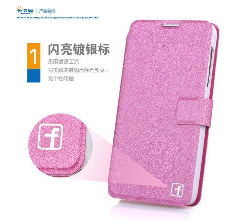 Lenovo A850 Silk Flip Leather Case for Lenovo A850 Wallet Pouch Skin Cover Phone Shell (Rose)
