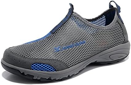 Mens Water Walking Shoes Breathable Fashionable Hiking Running Sneakers Grey