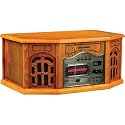 Sylvania SRCD823 Nostalgic Turntable/CD/Radio - Wood Cabinet