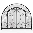 Woodfield Black Wrought Iron Arched 39" Screen for Fireplace