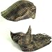 New Plaid Stripe Ivy Golf Cabby Cap Hat Scarf Set Gray Small / Medium