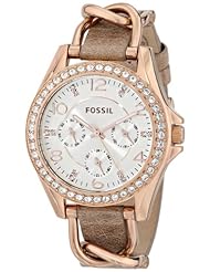 Fossil Womens ES3466 Riley Analog Display Analog Quartz Beige Watch