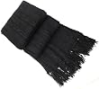 Handmade Alpaca Natural Fiber Scarf in Cable Design - Elegant Black (Long)