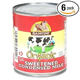 Santini Organic Sweetened Condensed Milk, 14-Ounce Can (Pack of 6)