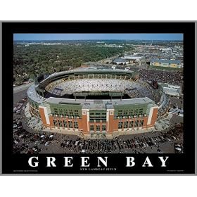 Green Bay Packers - New Lambeau Field Aerial - Lg - Plaque Mounted & Laminated Print