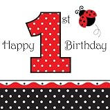 Ladybug Fancy 1st Birthday Lunch Napkins (16ct)