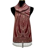 Handmade Paisley Design Cut Work Jamawar Wool Stole (Free Shipping) Scrf0072