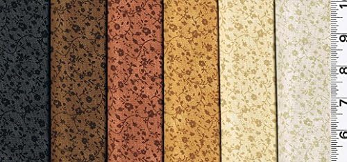 Fat Quarter Bundle Quilting Quilt Fabric 6 Calico Tonal Floral Neutrals Cotton