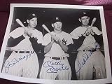 Joe DiMaggio / Mickey Mantle / Ted Williams Autographed Photo - Autographed MLB Photos