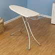 Household Essentials Aluminum 4-Leg Fibertech Mega Top Ironing Board with Natural Cotton Cover