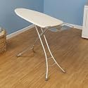 Household Essentials Aluminum 4-Leg Fibertech Mega Top Ironing Board with Natural Cotton Cover