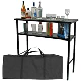 Trademark Deluxe Metal Portable Outdoor Bar Table with Carrying Case