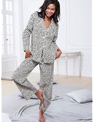 Victorias Secret the Dreamer Flannel Leopard Print Pajama Set Size L