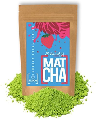 Strawberry Organic Matcha Green Tea Powder - 60 Servings, 4 oz - 2 Ingredients, Natural Flavored Instant Tea for Drinking, Smoothies or Baking, Grade A Matcha