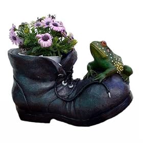 Frog, Resin Shoe Flower Planter, 15 from Garden Shoes