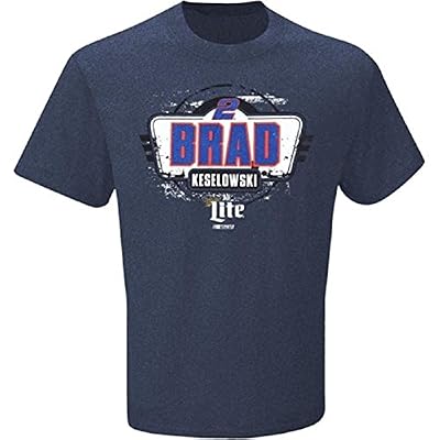Brad Keselowski NASCAR #2 Miller Light Fan Up T-Shirt-Grey