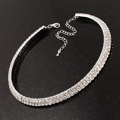 silver choker necklace swarovski