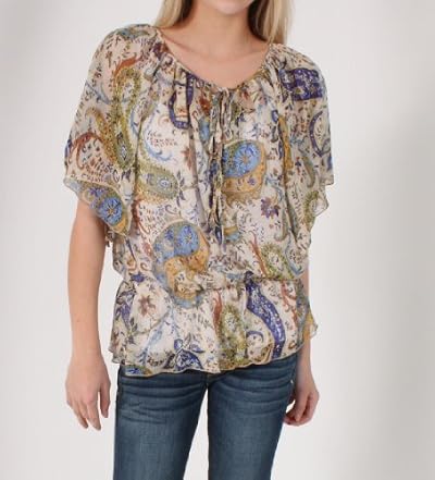 Lilly Lou Tie Up Paisley Top
