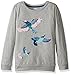Gymboree Girls' Long Sleeve Gray Bird Print Graphic Tee