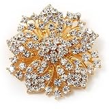 Victorian Corsage Flower Brooch (Clear)