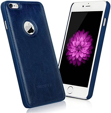 iPhone 6 Plus/6s Plus Case - TURATA [Slim fit] Premium PU Leather Surface Coated Non Slip PC Back Thin Protection Hard Case for iPhone 6 Plus/6s Plus (Blue)