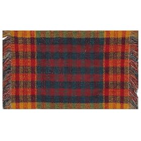 100% Cotton Terry Rug Red Blue Plaid 2 X 3 by Traders and Company